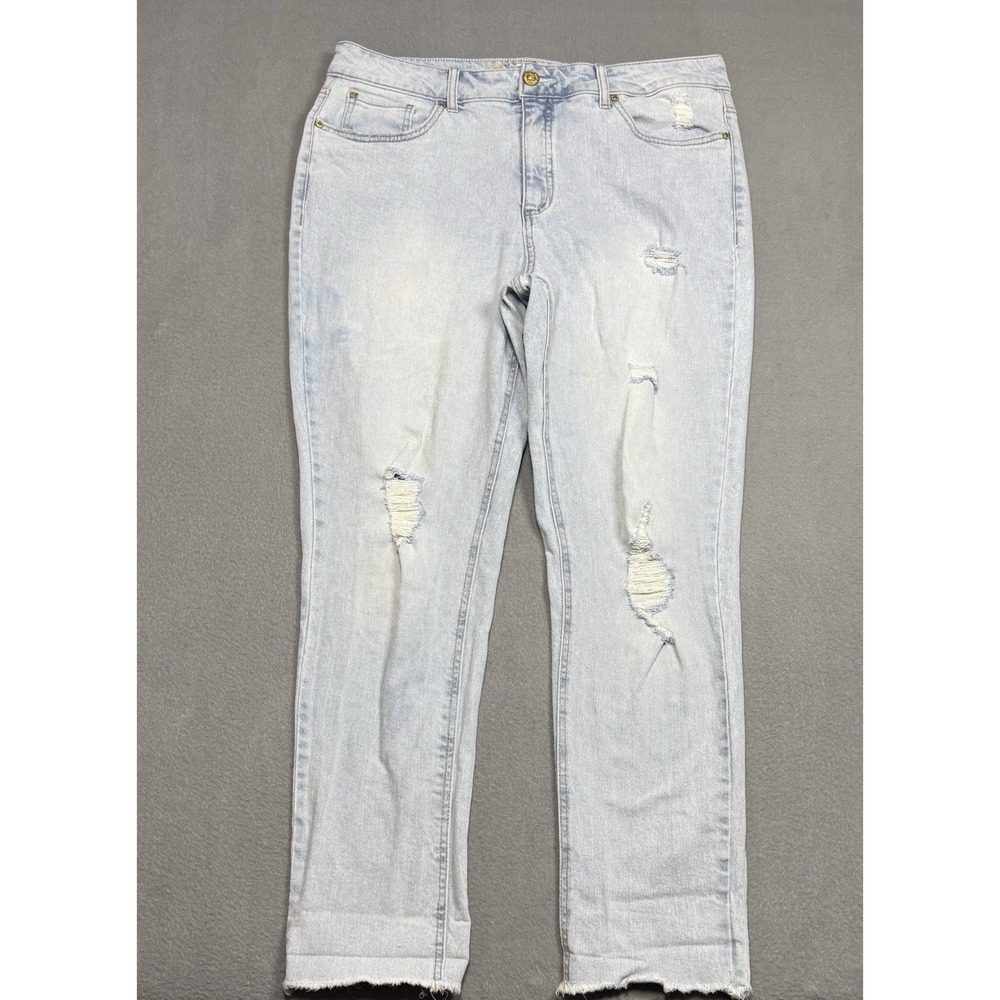 Seven 7 Weekend Slim Fit Jeans Womens 16 (36x29) Highrise Distressed Raw Hem